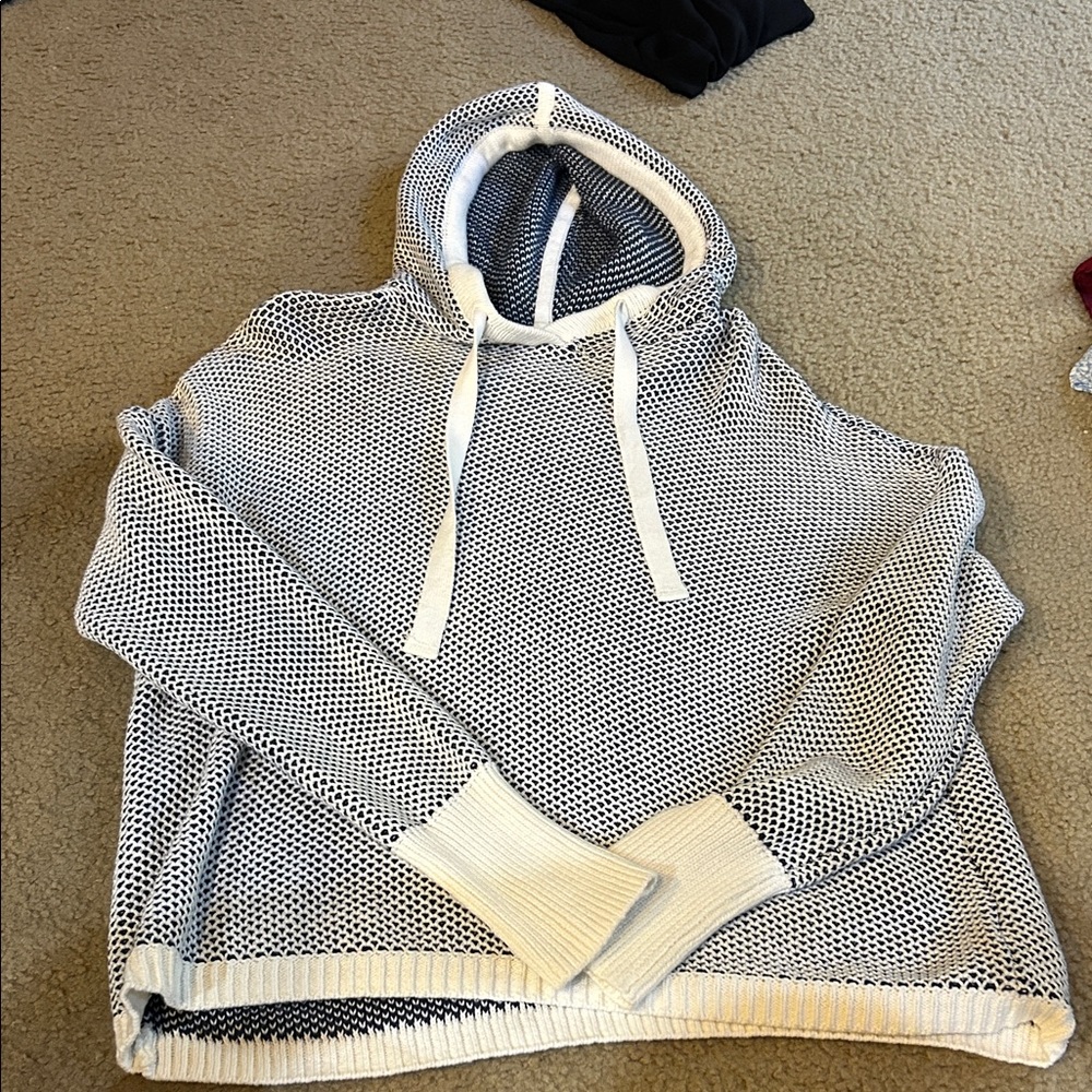 Rachel Zoe Black and White Knit Hoodie